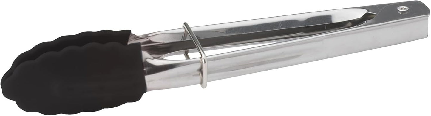 Winco 7" Stainless Steel Utility Tongs, Silicone Tips