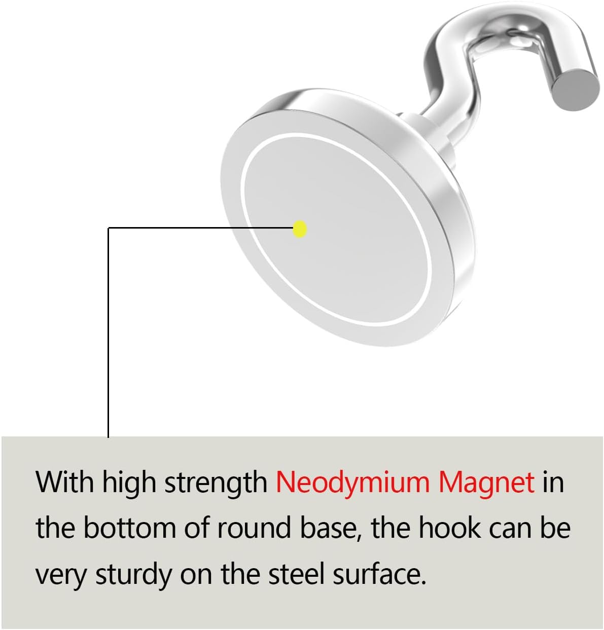 Heavy Duty Magnetic Hooks with 1.25"Dia Magnetic Base,110lbs - 8Pack Super Strong Rare Earth Magnet Hook,Extra Strong Cruise Hook for Hanging,Magnetic Hanger for Cabins,Grill,Metal Surface