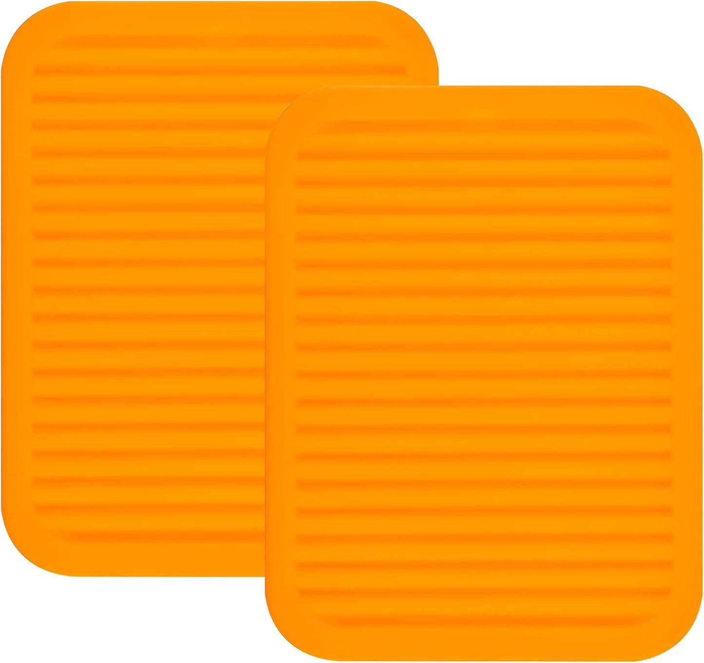 Smithcraft Silicone Trivets Mats - Hot Pads for Countertops, Tables, Pot Holders - Spoon Rest & Drying Mats Set of 2 - Color Orange