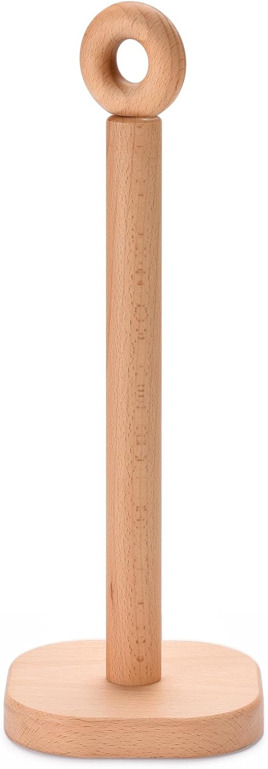 Paper Towel Holder, Cute Donut Wood Kitchen Roll Stand Organizer Countertop Free Standing, Scrunchie Holder, Housewarming Gift New Home