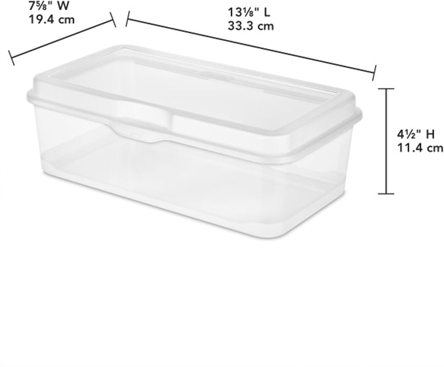 Sterilite 18-Pack FlipTop Stackable Rectangular Storage Bin with Hinging Lid, Clear