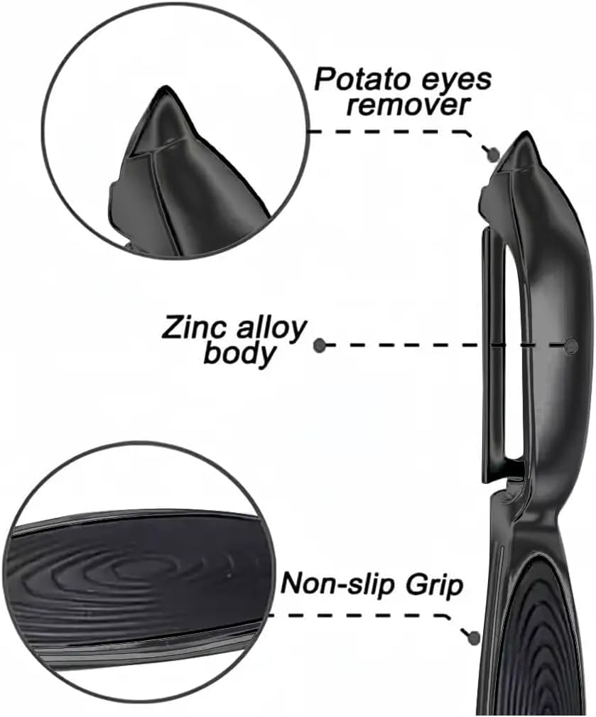 Premium Vegetable Peeler Set – Ultra Sharp Stainless Steel Blades with Non-Slip Ergonomic Handles for Easy Potato, Fruit & Veggie Peeling (2PCS)