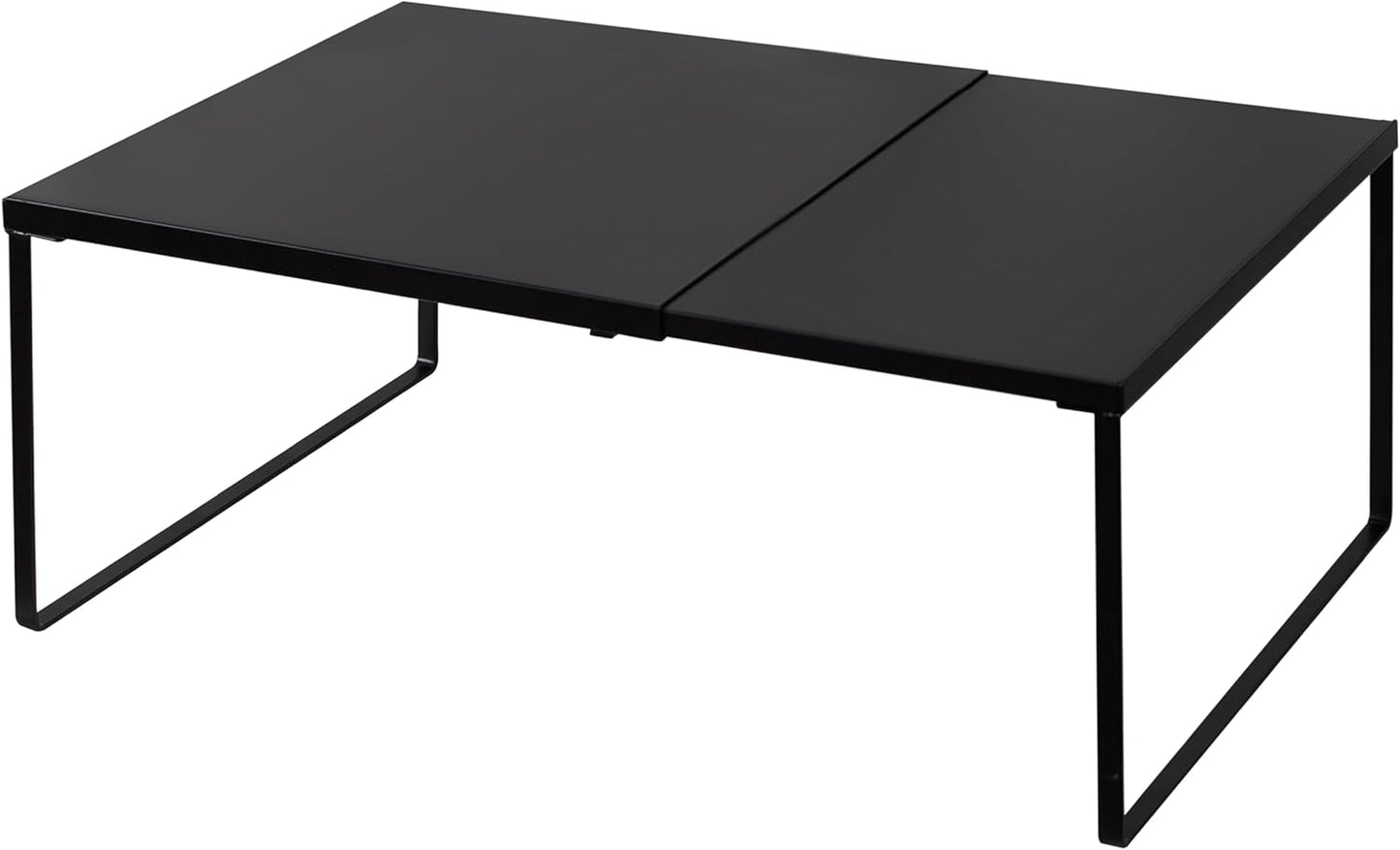 Nxconsu Cabinet Shelf Expandable Organizer Riser Rack for Kitchen Pantry Cupboard Under Sink Countertop Home Organization Extra Storage Space Saver Heavy Duty Metal Edgeless Design Black Extra Large