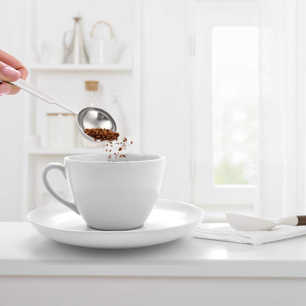 5PCS OstWony Measuring Spoons Set, Includes 1/8 tsp, 1/4 tsp, 1/2 tsp, 1 tsp, 1 tbsp, Food Grade Stainless Steel measuring cups, Tablespoon and Teaspoon for Measure