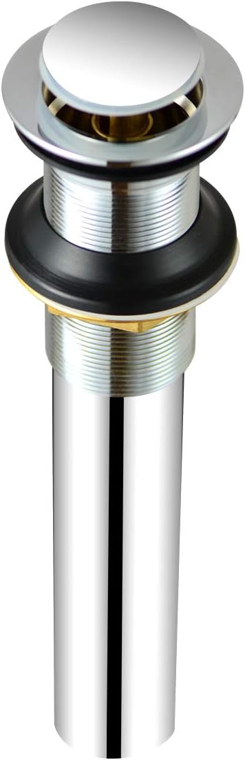 Purelux Pop up Drain Stopper for Bathroom Faucet Vanity or Vessel Sink Bathroom Drain Assembly No Overflow, Chrome Finish