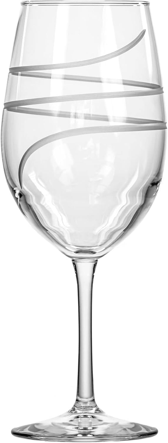Rolf Glass Twist All Purpose Wine Glass 18 Ounce | Proudly Made in the USA | Large Wine Glasses | Lead-Free Glass | Engraved Large Wine Glasses | (Set of 4)