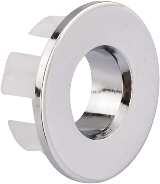 Sink Basin Trim Overflow Cover Brass Insert in Hole Round Caps Chrome