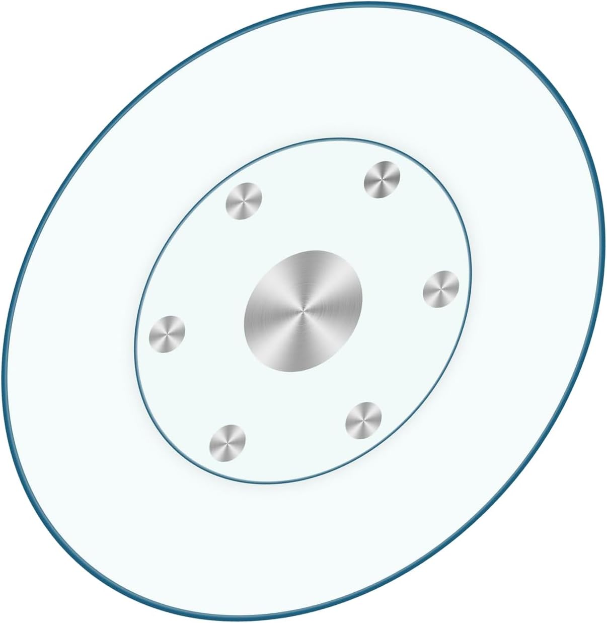 36-Inch Lazy Susan Turntable for Dining Table, Tempered Glass, 360° Rotation, Anti-Tip Design with 6 Rotating Wheels, Perfect for Parties, Weddings, and Family Dinners (36 inch)