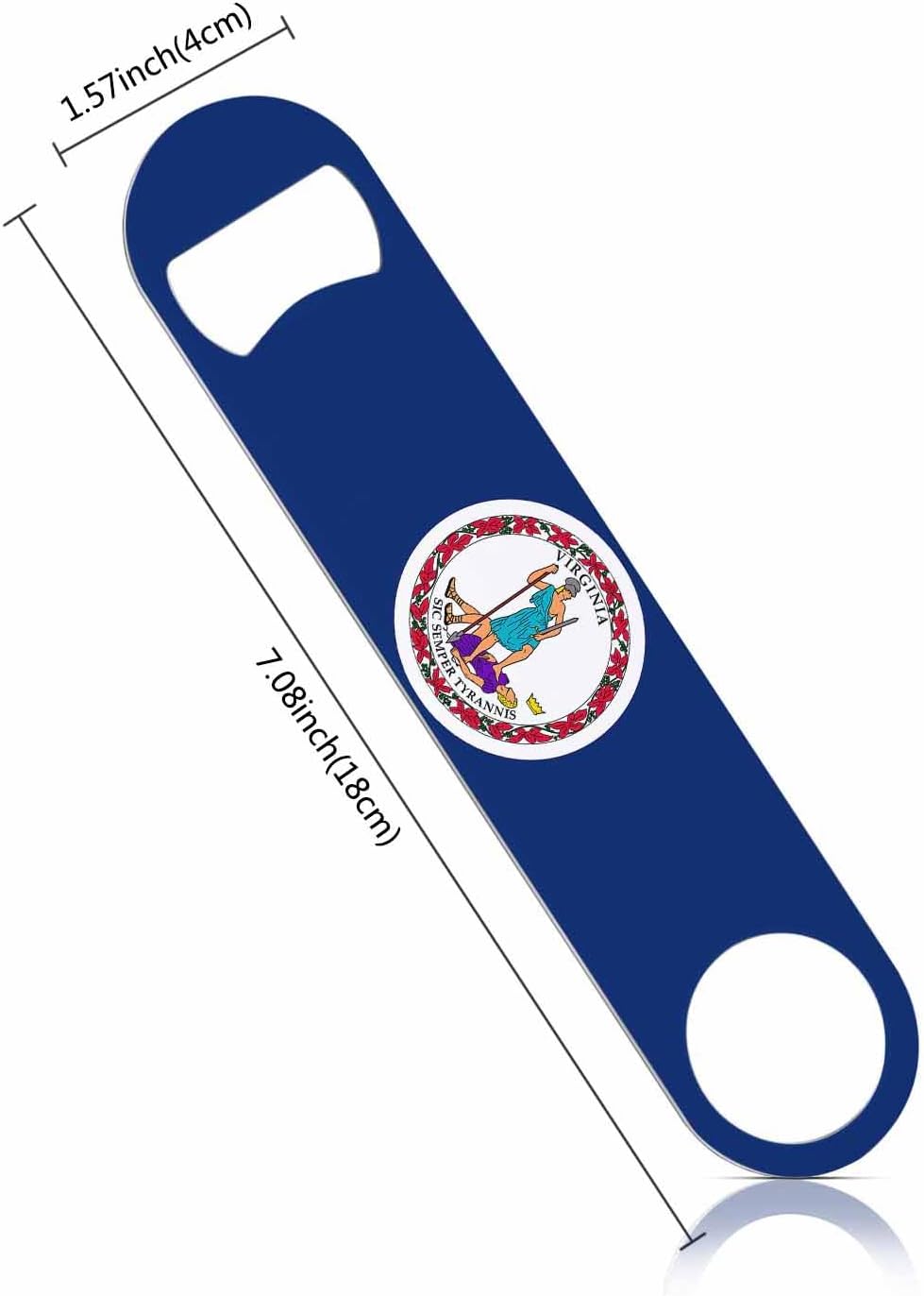 Virginia State Flag Stainless Steel Bottle Opener USA Abstract Proud Green Leaf Curve Blue White Flag Flat Beer Bottle Opener Keychain for Home Kitchen Bar Restaurant Party Birthday Gift