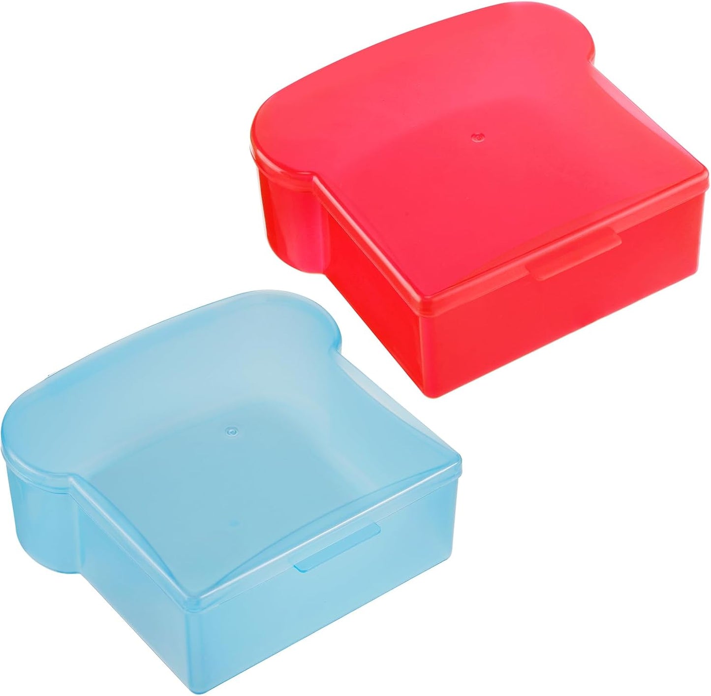 Alphatool 20 Oz Sandwich Containers for Kids - Toast Shape Lunch Box with Lids, Reusable BPA Free Plastic, Microwave & Freezer Safe, Small Food Storage Case for Kids Adults Snack Meal Prep (2 PCS)