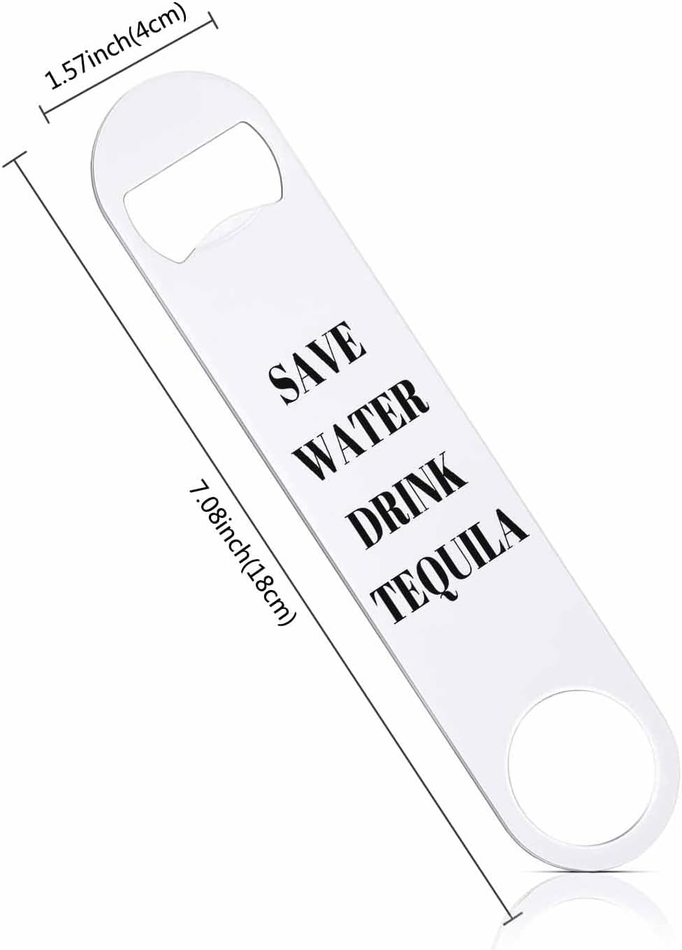 Funny Joke Stainless Steel Bottle Opener Save Water Drink Tequila Flat Beer Bottle Opener Keychain for Home Kitchen Bar Restaurant Party Birthday Gift