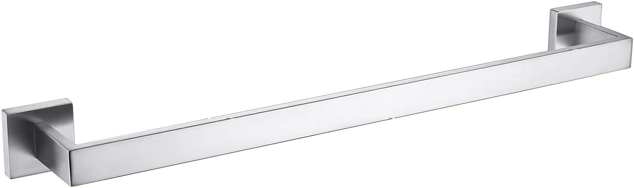 TASTOS 23.6 Inch Black Single Towel Bar Rack, SUS 304 Stainless Steel Bathroom Towel Bar Heavy Duty Towel Holder Kitchen Towel Rod, Wall Mount with Screws Towel Bar Rod Brushed Nickel Finish…