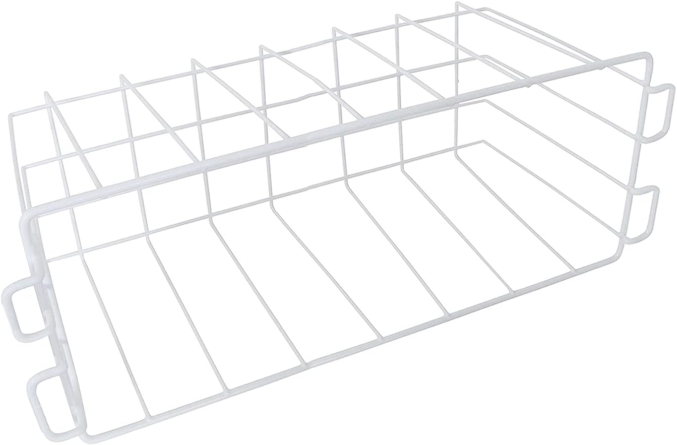 Orgneas Chest Freezer Baskets, 16.5" Freezer Organizer Bins Deep Freezer Storage Bins Metal Wire Baskets with Hanging Handles 4Pcs