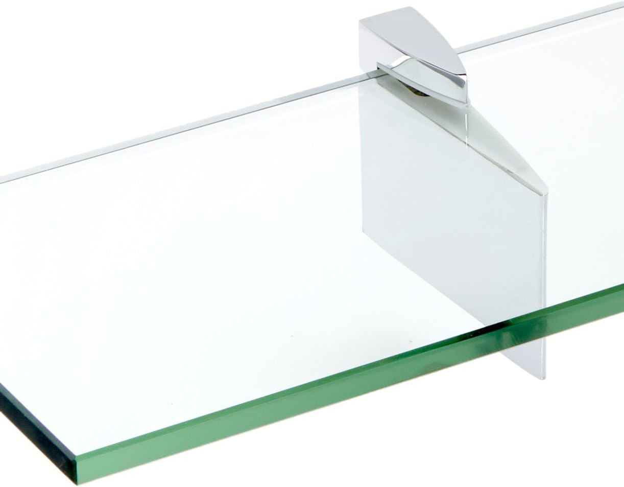 Spancraft Glass R-6x18-Chrome Raven Glass Shelf, 6" x 18", Chrome