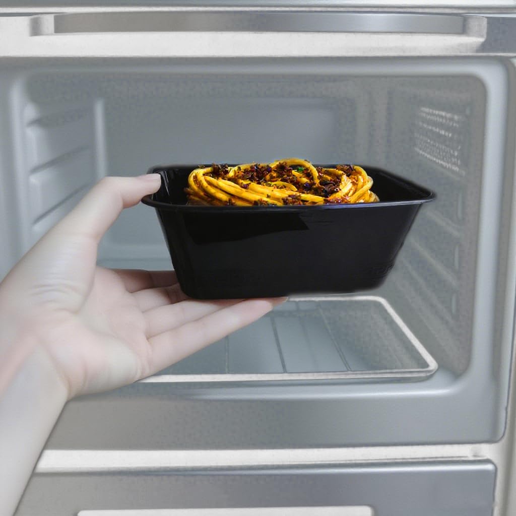 50 Packs 24 oz Disposable Meal Prep Containers with Lids,To Go Take Out Plastic Food Storage, Disposable Takeaway Boxes,Freezer, Dishwasher Safe Prep Containers,