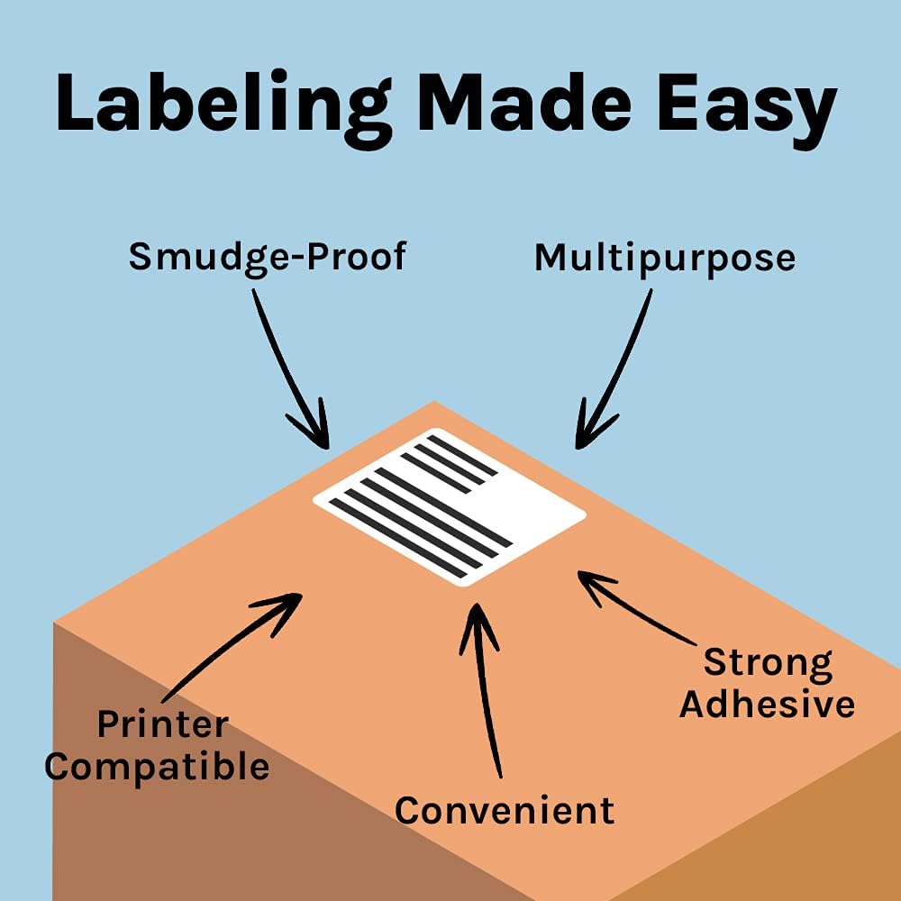 Premium Label Supply White Sticker FBA Labels – 4" x 3.33" – Laser/Inkjet Compatible – (6 per Sheet), 1000 Sheets - 6,000 Total Adhesive Labels