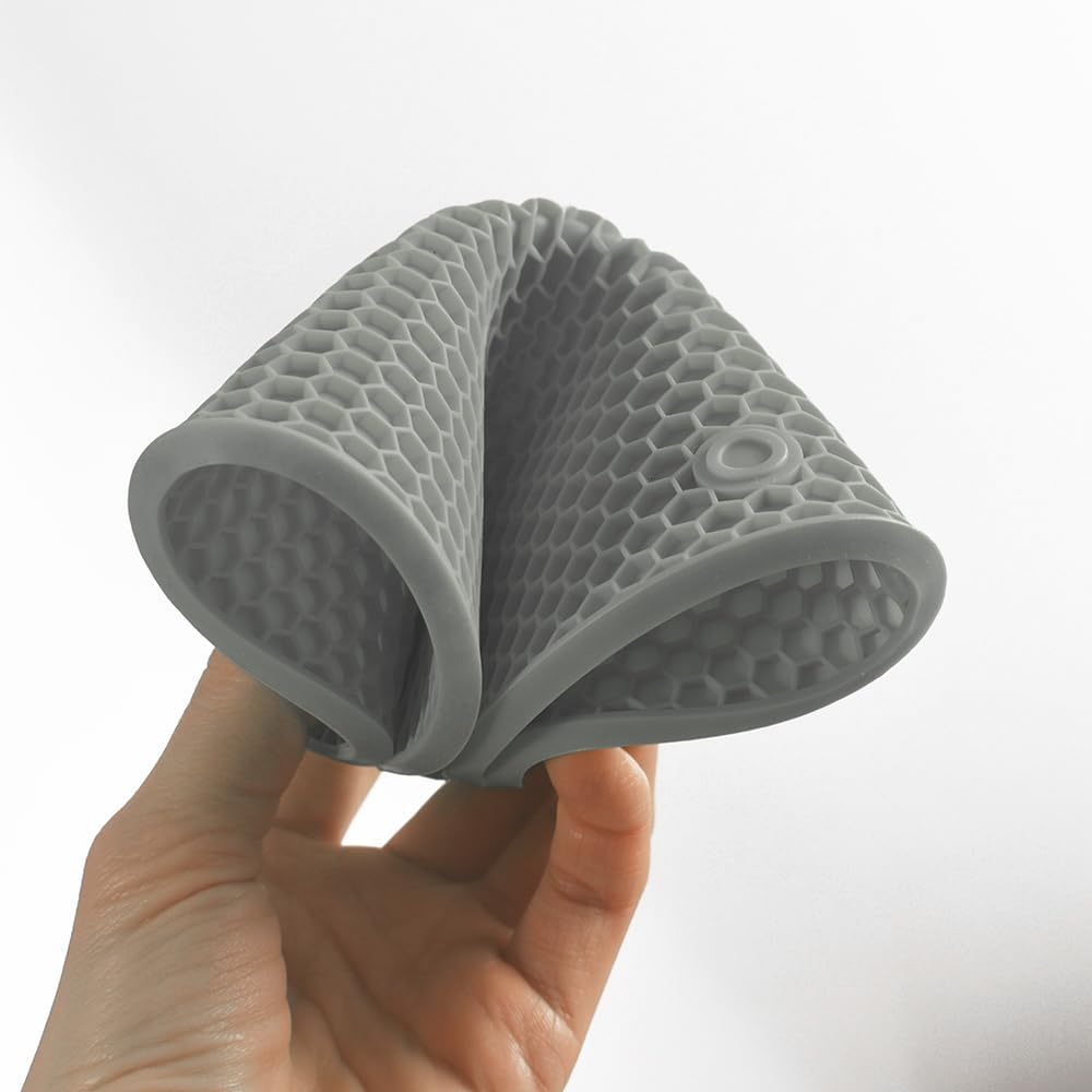 homEdge Silicone Trivets Mat, 6 Packs Multipurpose Non Slip Heat Resistant Pot Holder-Gray