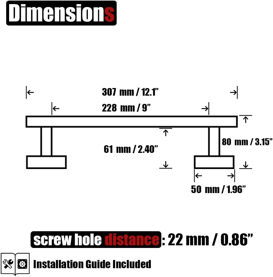 JQK Hand Towel Bar, 12 Inch 304 Stainless Steel Thicken 0.8mm Towel Rack, Bathroom Towel Holder Brushed Finished Wall Mount, Useable Length 9 Inch TB110L9-BN