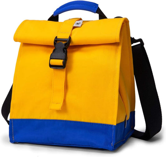SUNNY BIRD Insulated Lunch Bag Rolltop Lunch Box Tote Lunchbox Bag for Women, Men, Boys and Girls (Yellow)