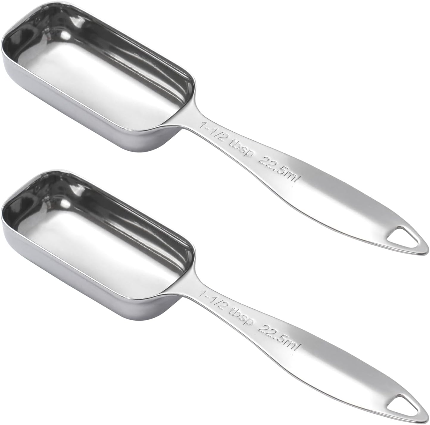 2PCS 1-1/2tbsp (22.5ml) Single Measuring Spoon, Individual Stainless Steel Long Handle Measure Teaspoon Only