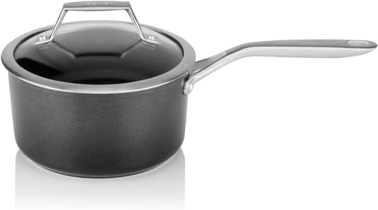 TECHEF - Onyx Collection - 2-quart Saucepan with Glass Lid, coated with New Teflon Platinum Non-Stick Coating (PFOA Free) (2-quart)