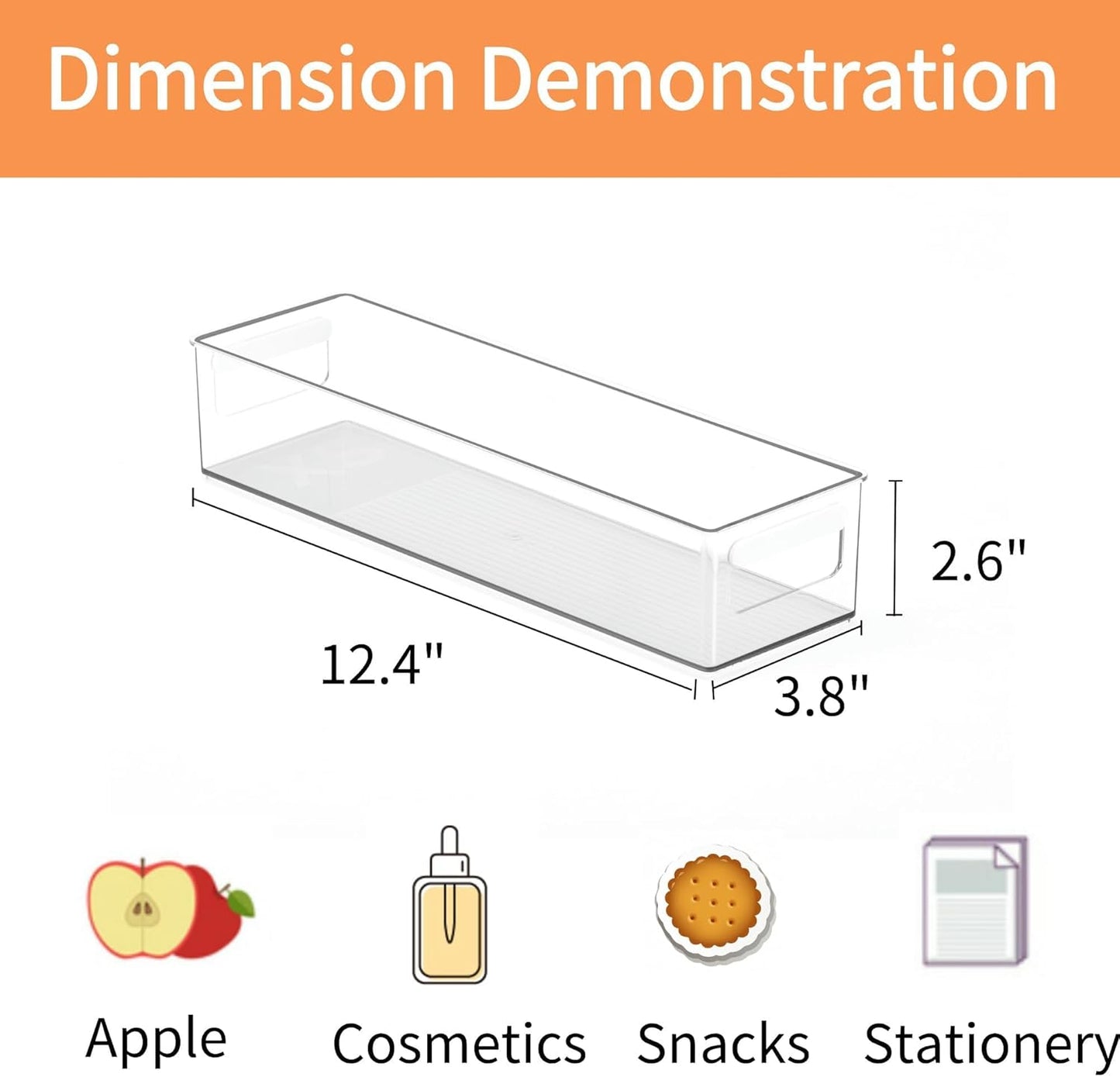 vacane Clear Refrigerator Organizer Bins Plastic Food Storage Fridge Organizer Pantry Organization Container for Pantry,Bathroom,Kitchen