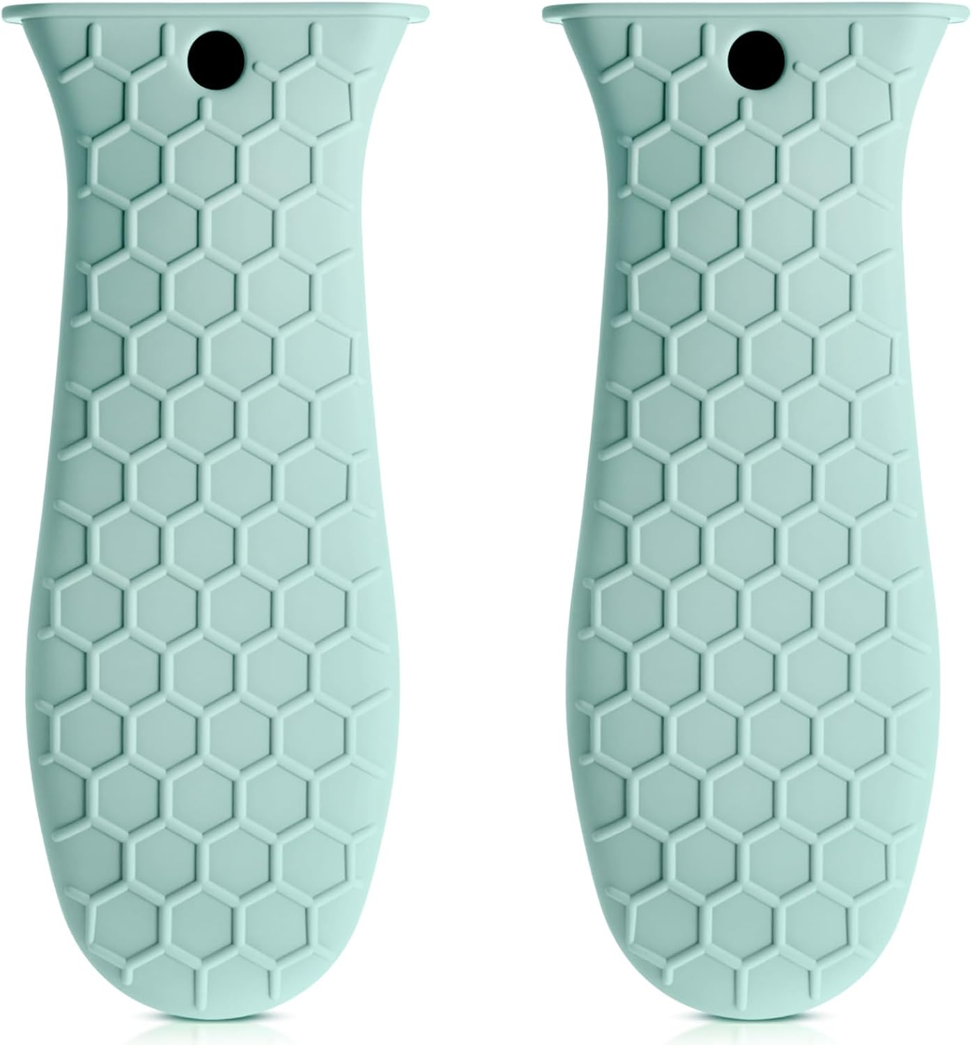 Patelai 2pcs Silicone Handle Cover for Cast Iron Skillet Kitchen Silicone Handles for Pots and Pans Non-Slip Pot Holder Sleeve for Fry Pan Griddles Metal Aluminum Cookware(Bright Green)