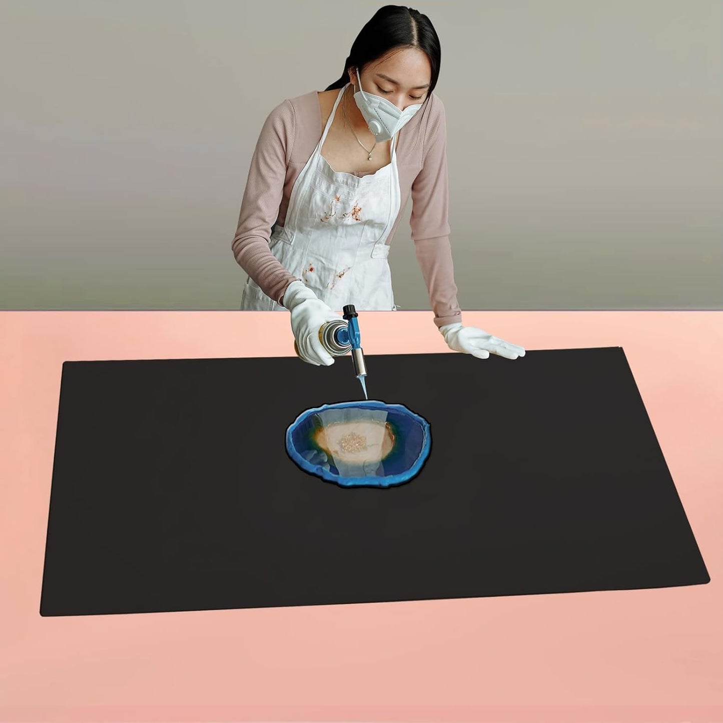 Silicone Mat - Non-Stick, Reusable & Heat Resistant Up to 500°F, Fits Resin Crafts, Dishwasher Safe for Baking, Cookies, Pastry (36” x 24”Black)