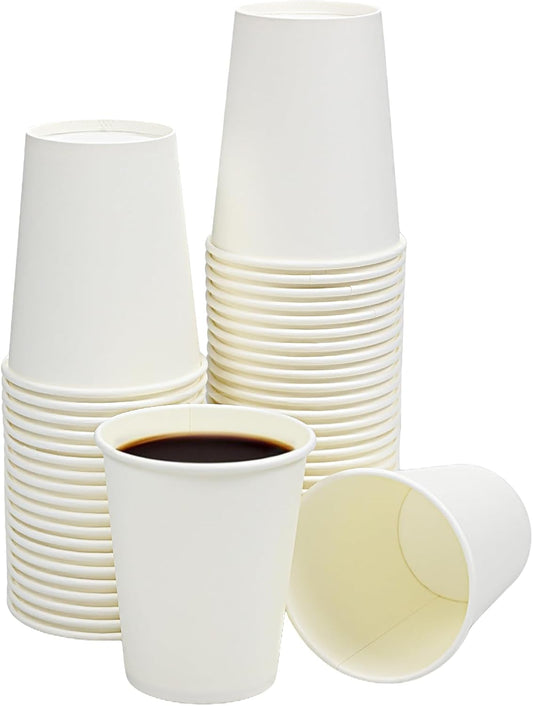 Disposable Cups, 200 Pack 8 Oz Paper Cups, Disposable Coffee Cups 8 Oz, Hot Cups Tea Cups Water Cups for Home Office Travel Party