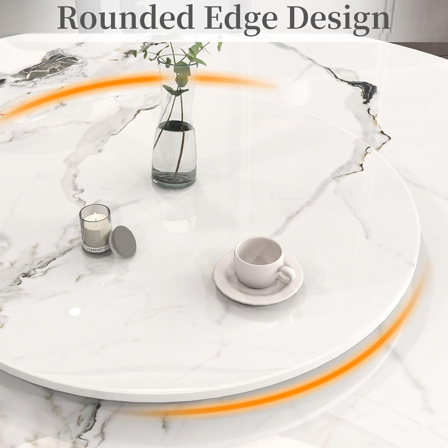 19.69" Lazy Susan for Table Top Sintered Stone Rotating Serving Tray for Dining Table, Kitchen Lazy Susan Organizer Spinning Rotating Food Server Party Centerpieces