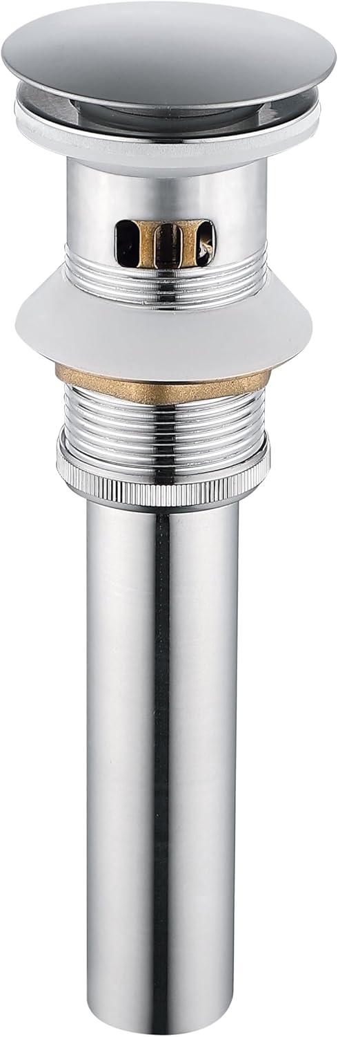 Brushed Nickel Stainless Steel Pop up Drain for Bathroom Sink with Detachable Basket Bathroom Sink Drain with Overflow Sink Drain Strainer