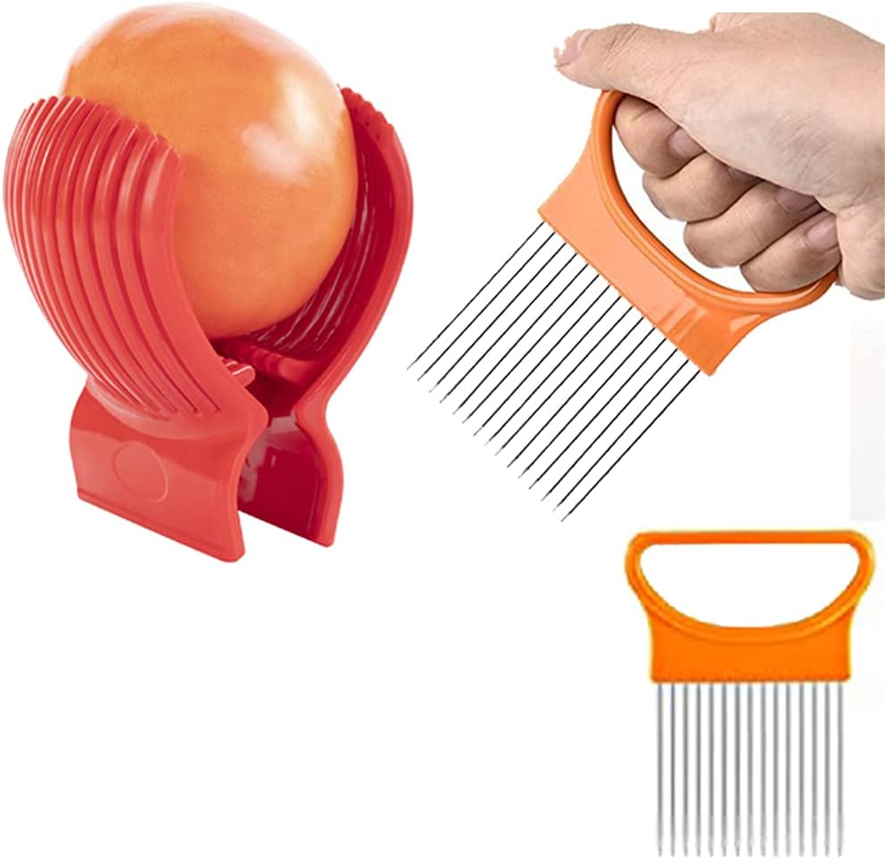 Tomato Slicer Holder Kit Tool Cutting Guide Onion Potato Pepper Prep