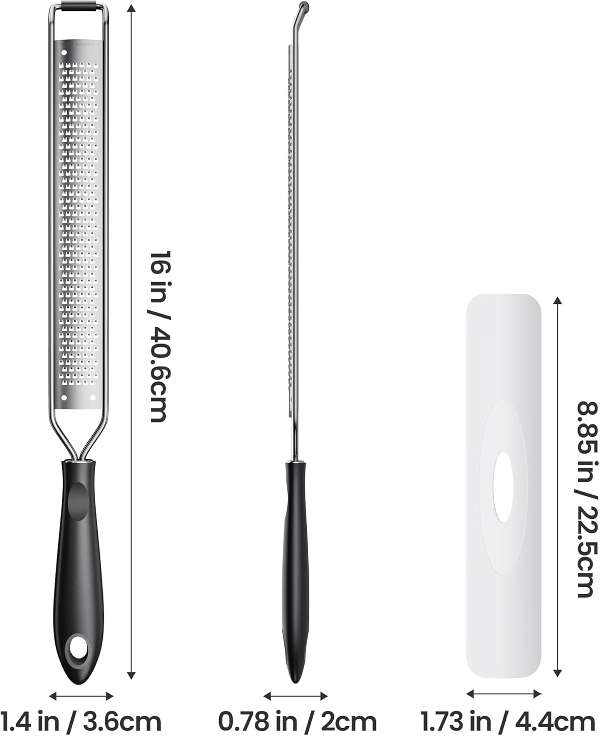 Zester Grater With Handle Cheese Grater for Lemon Zester Kitchen,Black