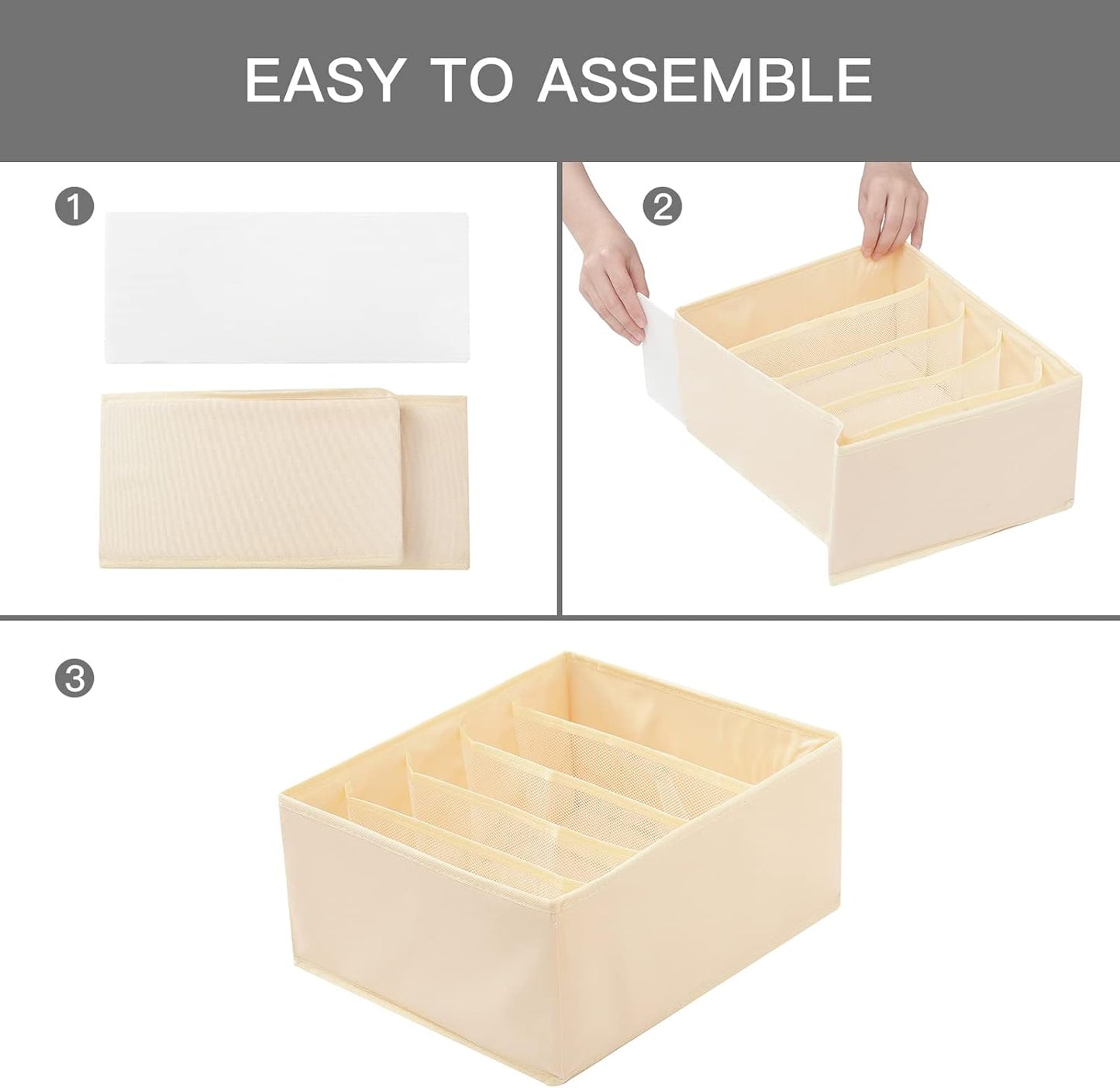 Qozary Jeans Pants Organizer for Closet, 4 Pack Drawer Organizers for Clothing, 5 Grids Wardrobe Clothes Organizer, Jean Organizer for Closet, Deep Drawer, Clothes Organizer for Shirts, Legging