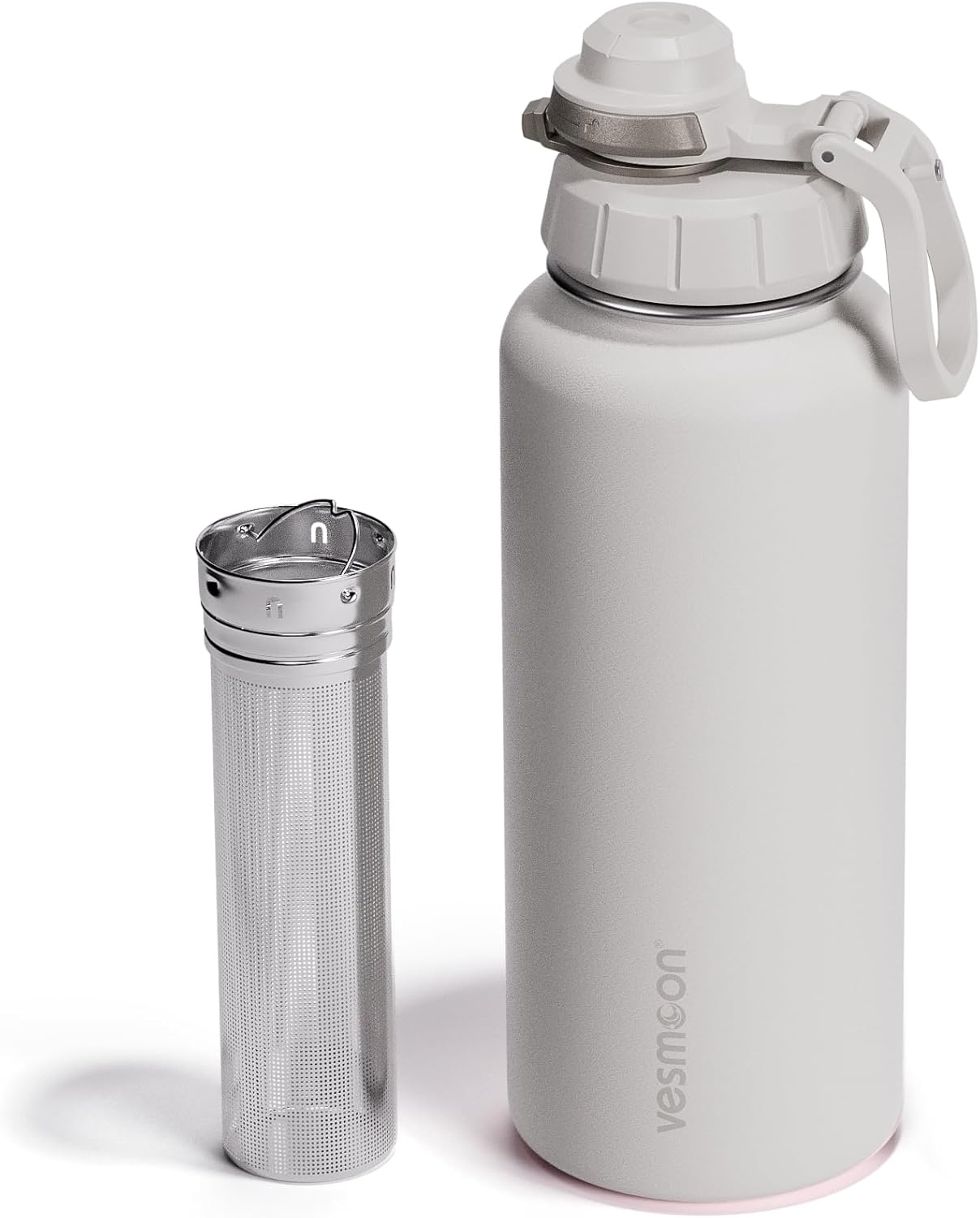 Vessence Tea Infuser Bottle - 32 Oz Insulated Loose Leaf & Fruit Infuser Bottle | Leak Proof with FlowSip Lid