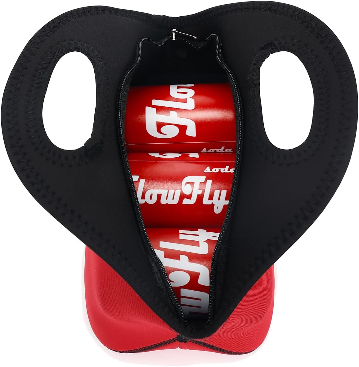 FlowFly Neoprene Lunch Tote Insulated Thermal Reusable Lunch Bag Box for Boys Men with Zipper (Red)