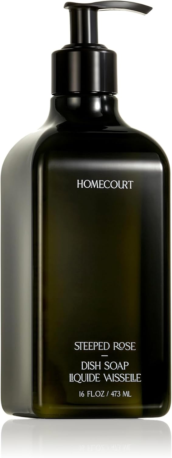 Homecourt Dish Soap, Dishwashing Liquid with Clean Ingredients, Non-Toxic & Skin-Safe, Safe for People & Pets, Steeped Rose, 16 fl oz