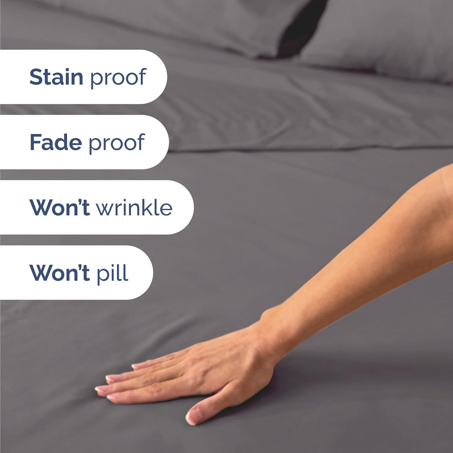 Twin Size 3 Piece Sheet Set - Comfy Breathable & Cooling Bed Sheets Set - Hotel Luxury Bedding for Women, Men, Kids, Teens, Boys & Girls - Deep Pockets, Ultra-Soft, Wrinkle Free - Oeko-Tex - Dark Grey