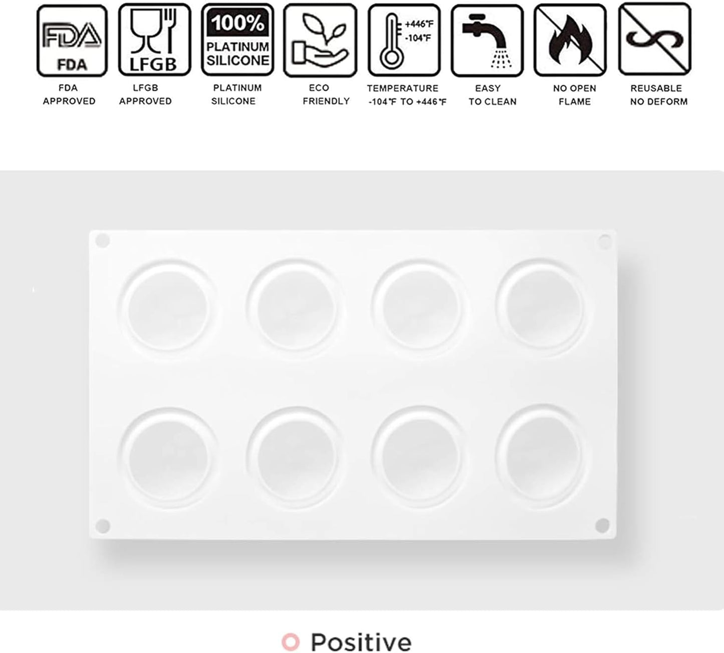 OCPO KITCHEN Orange Silicone Mold for Baking Mousse Cake, Chocolate, Fruit Dessert, Pudding, Jelly, Ice Cream Mould, Cake Decoration Mold, Non-Stick and Easy Release, 3D Orange Shape (8-Cavity)