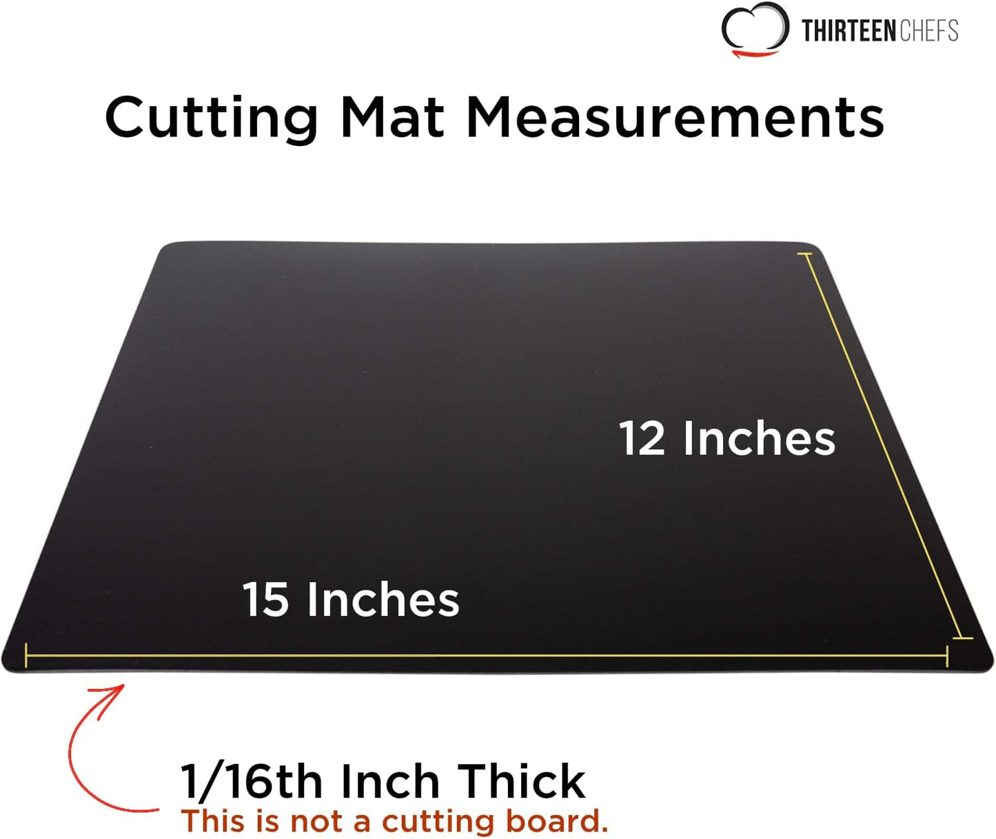 Commercial Grade Cutting Board Mats 15 x 12 Inch - 4 Pack Set, Flexible 1/16" Inch Thick Black Plastic, Made from HDPE and NSF Approved for Food Service