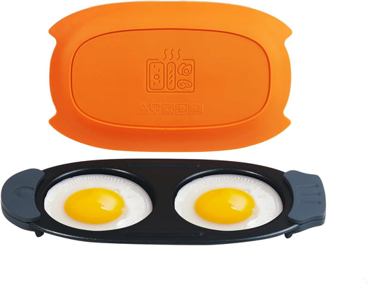 Quick-Heat Microwave Egg Cooker|Poacher|fryer,Multi-Use microwave egg maker for Breakfast Sandwiches,Dishwasher-Safe,Save Time,Portable for Home,Travel,Gifts(Orange)