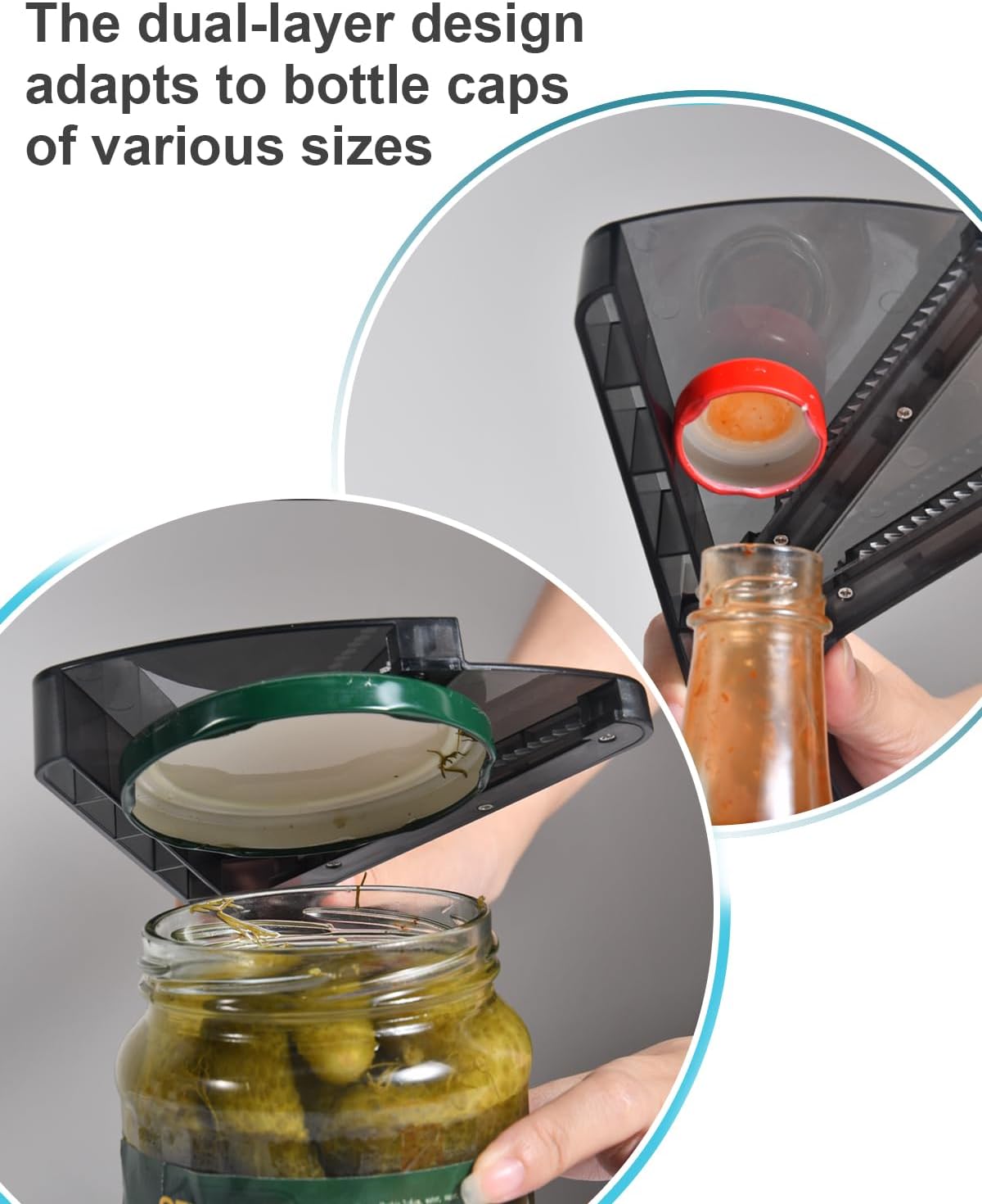 Jar Opener for Weak Hands, Dual-Layer Multifunctional Jar Opener Gripper, Bottle Openers for Seniors, Kitchen Gadgets, Non-Slip Jar Openers for Seniors, Arthritis, Lid Opener, Christmas Gifts