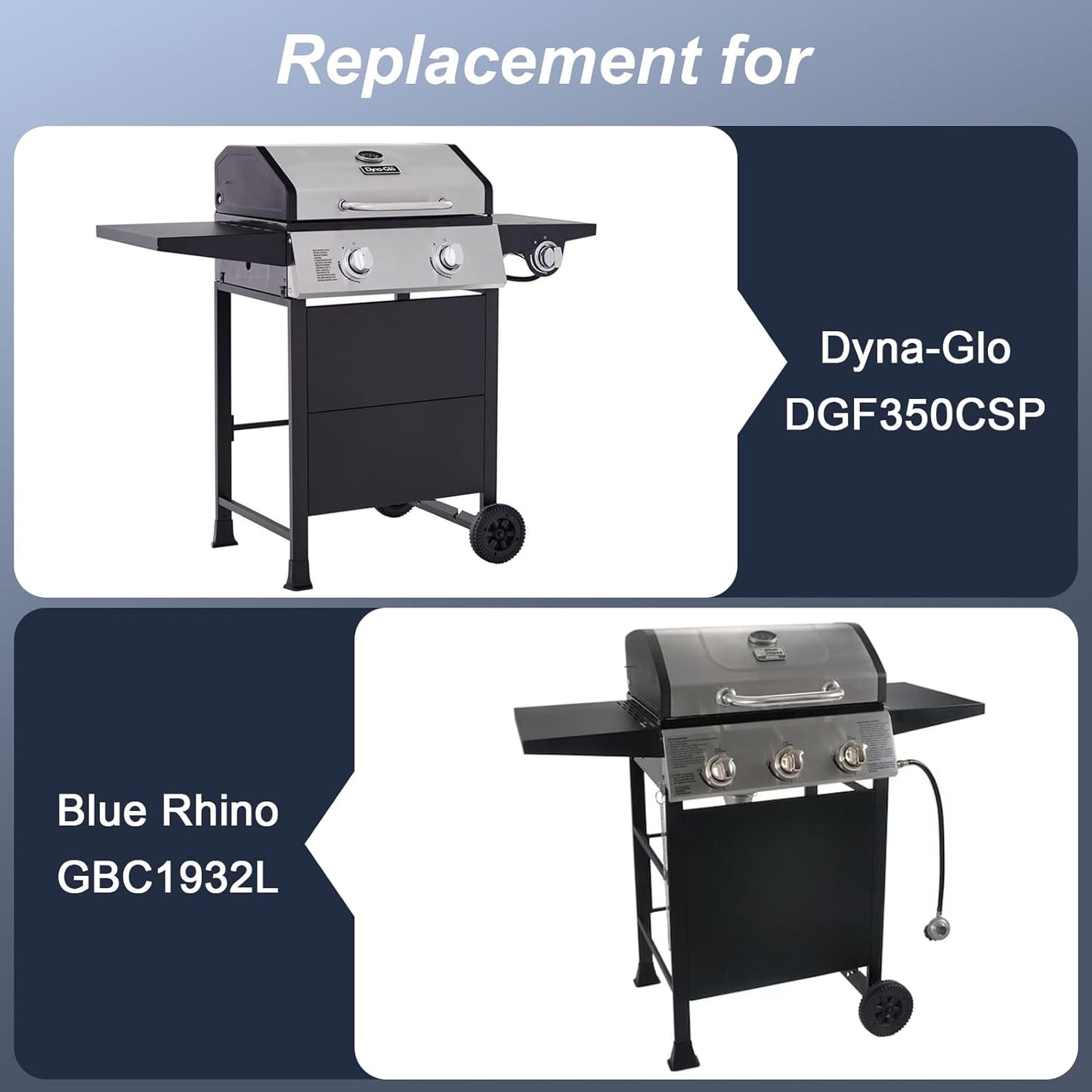 Uniflasy DG1-70-01-634-R Cooking Grid Grates for Dyna-Glo DGF350CSP DGF350CSP-D 2-Burner Open Cart Propane Cast Iron Gas Grill Grate DGF350SNP DGF350SNP-D 101-03011,Grill Grate for Blue Rhino GBC1932L