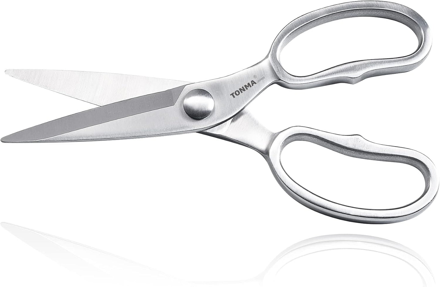 TONMA Kitchen Scissors All Purpose [Made in Japan] Full Metal Stainless Steel Japanese Kitchen Shears Heavy Duty with Micro Serrated, Cooking Scissors for Food Ergonomic Dishwasher Safe