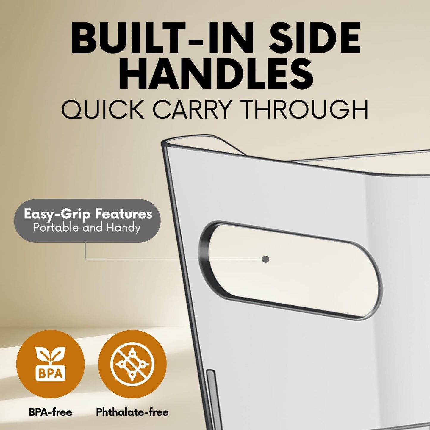 Clear Plastic Storage Bins for Kitchen Organization or Pantry Organizers and Storage, Freezer Fridge Organizer Storage Containers Bin for Organizing Refrigerator Medicine Closet Cabinet Organizers