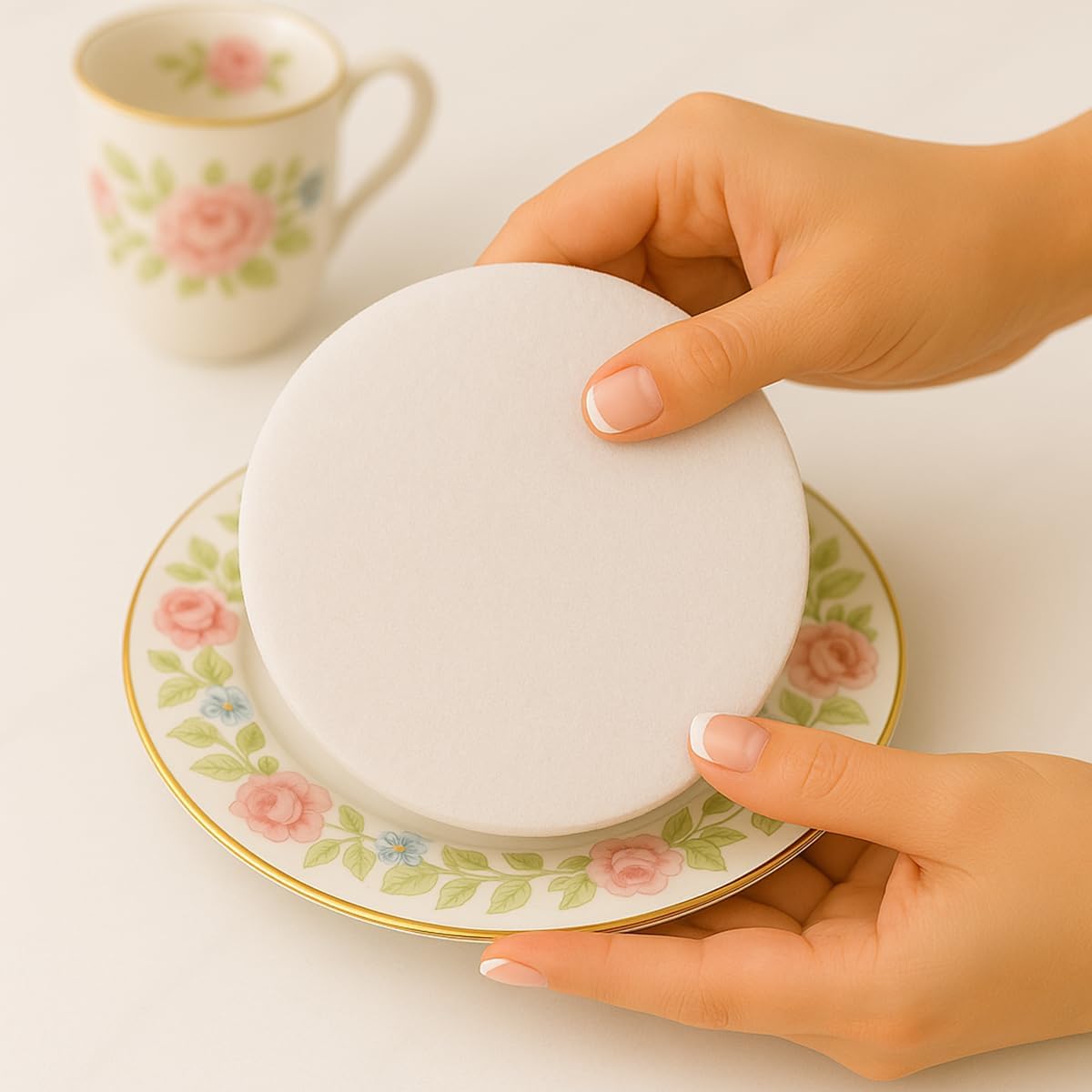 Salad Plates Storage - Quilted Microfiber China Organizer Box with Dividers , Protects & Organizes Up to 12 Plates of 8" - Ideal for Seasonal Dishware Protection