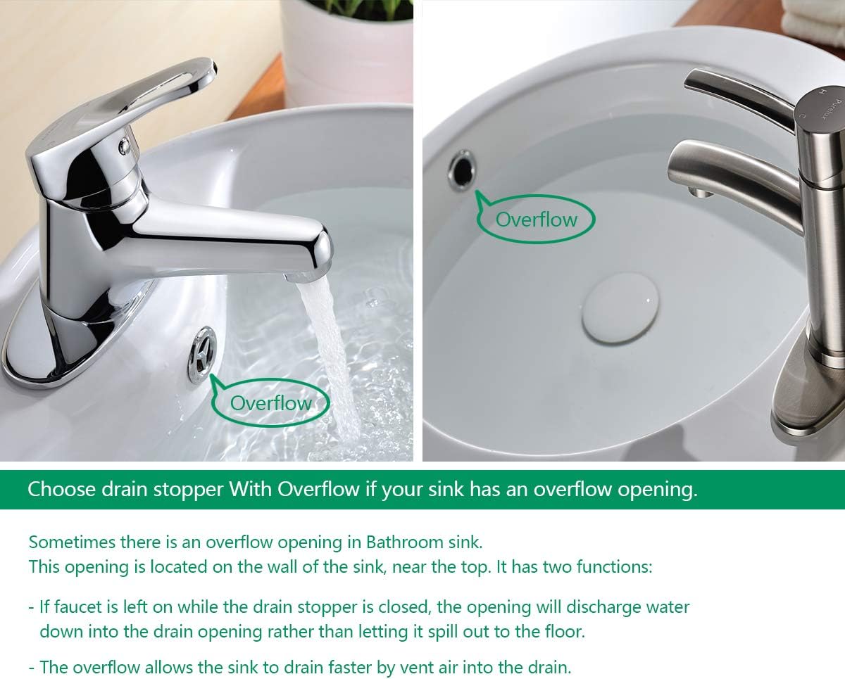 Purelux Bathroom Sink Drain Stopper Faucet Vessel Vanity Sink Pop Up Drain Assembly with Overflow, Oil Rubbed Bronze