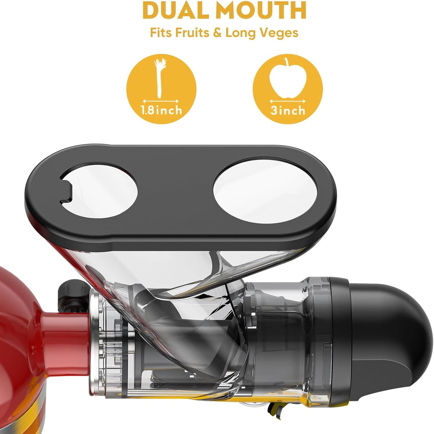 Masticating Juicer Attachment for KitchenAid Stand Mixer, Masticating Juicer, Slow Juicer Attachment for Kitchen Aid with Dual Feed Chute and Push Rod for Vegestables Fruits By Hozodo