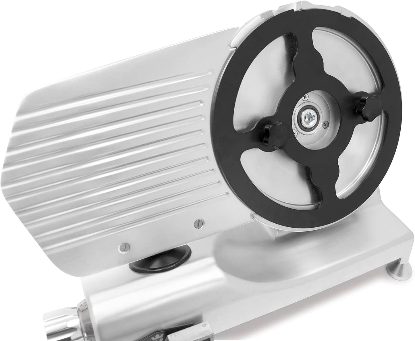 KWS Metal Collection MS-10DS Commercial 320W 10-Inch Meat Slicer Anodized Aluminum Base with Stainless Steel Blade + Blade Removal Tool, Frozen Meat/Cheese/Food Slicer Quiet [ ETL, NSF Certified ]