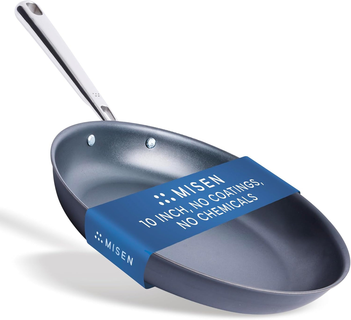 Misen Carbon Nonstick™ Frying Pan – Carbon Steel Pan, Naturally Nonstick No-Coating Surface, Ultra-Durable & Oven-Safe, Induction & Gas Compatible - 10 Inch